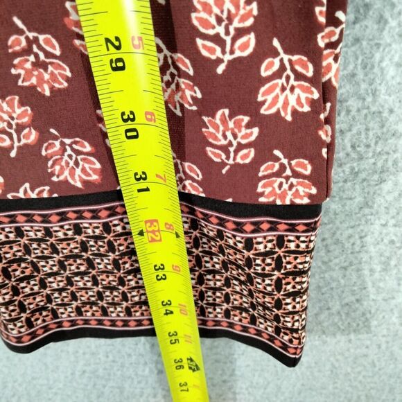 Michael Kors Sheath Dress Womens Size XS Burgundy Floral Stretch Long Sleeve - Picture 4 of 12